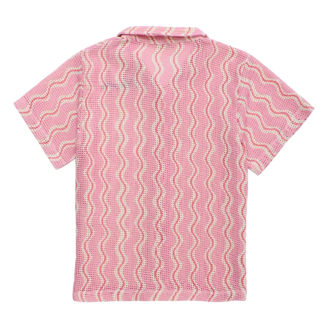 Camisa de ganchillo Wave | Rosa