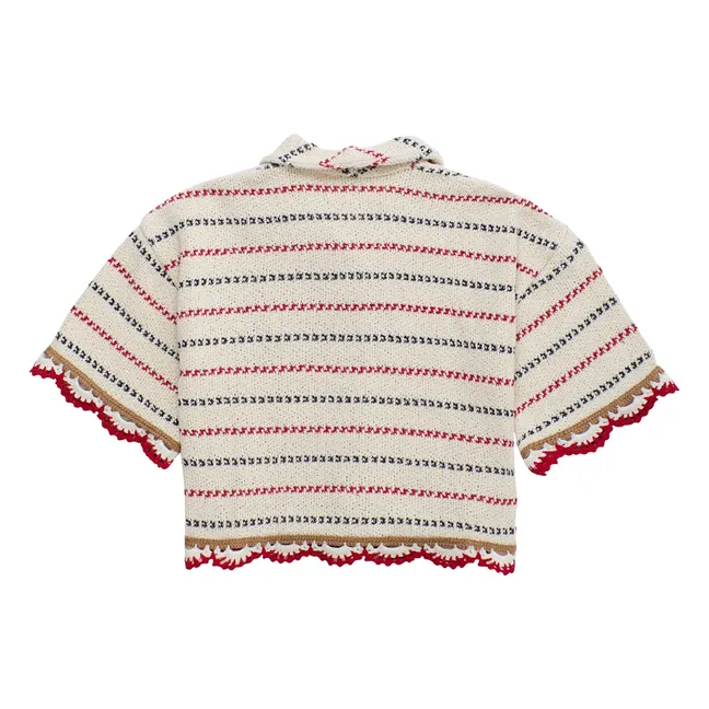 Camisa de malla a rayas | Crudo