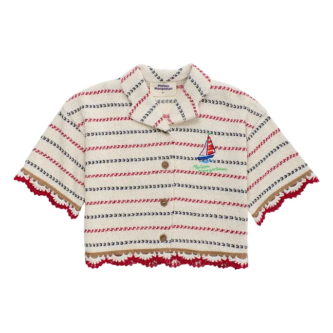 Chemise Rayée Maille | Ecru