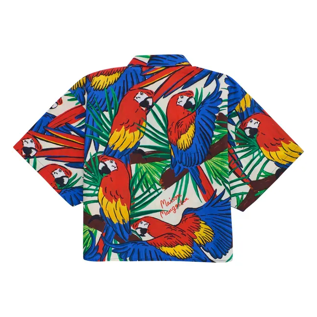 Chemise Crop Perroquets | Bleu