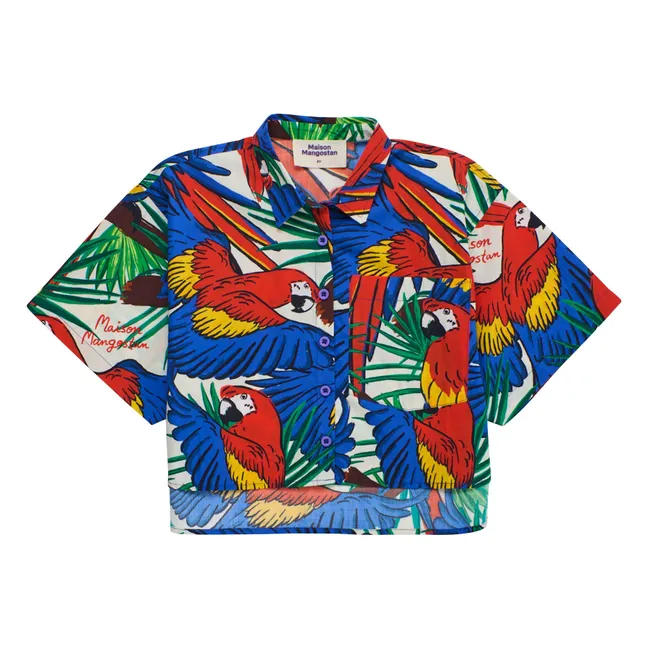 Chemise Crop Perroquets | Bleu