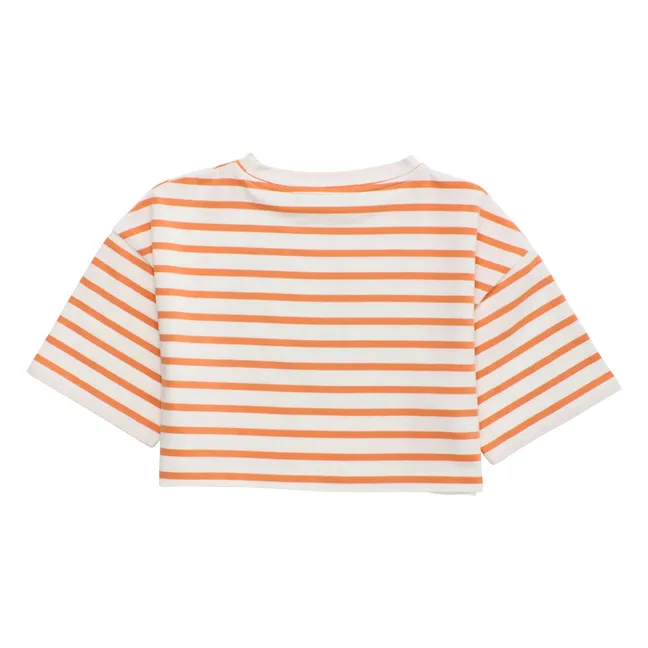 T-shirt Crop Rayé | Orange