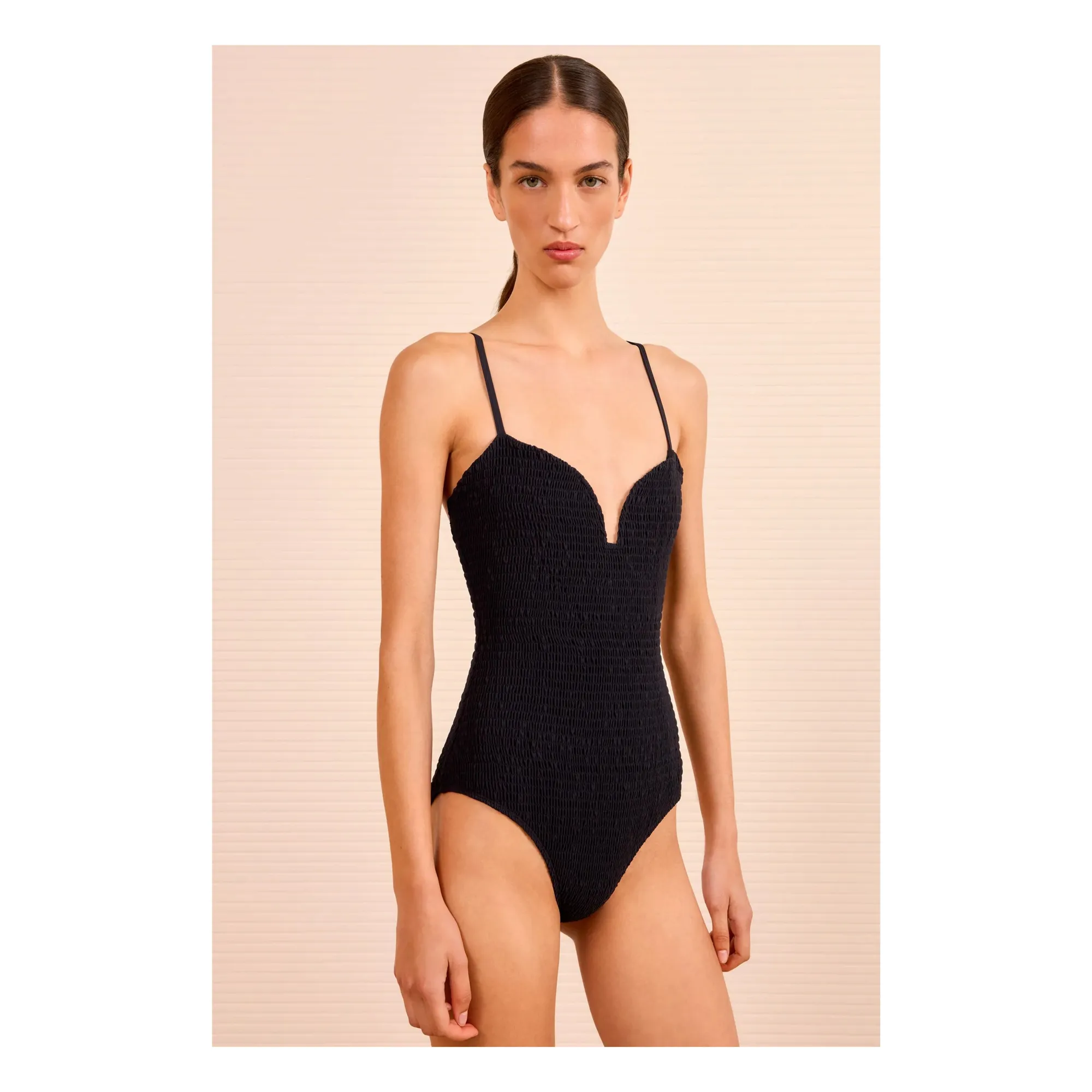 Ulla Johnson Black Biarritz 1-Piece Swimsuit