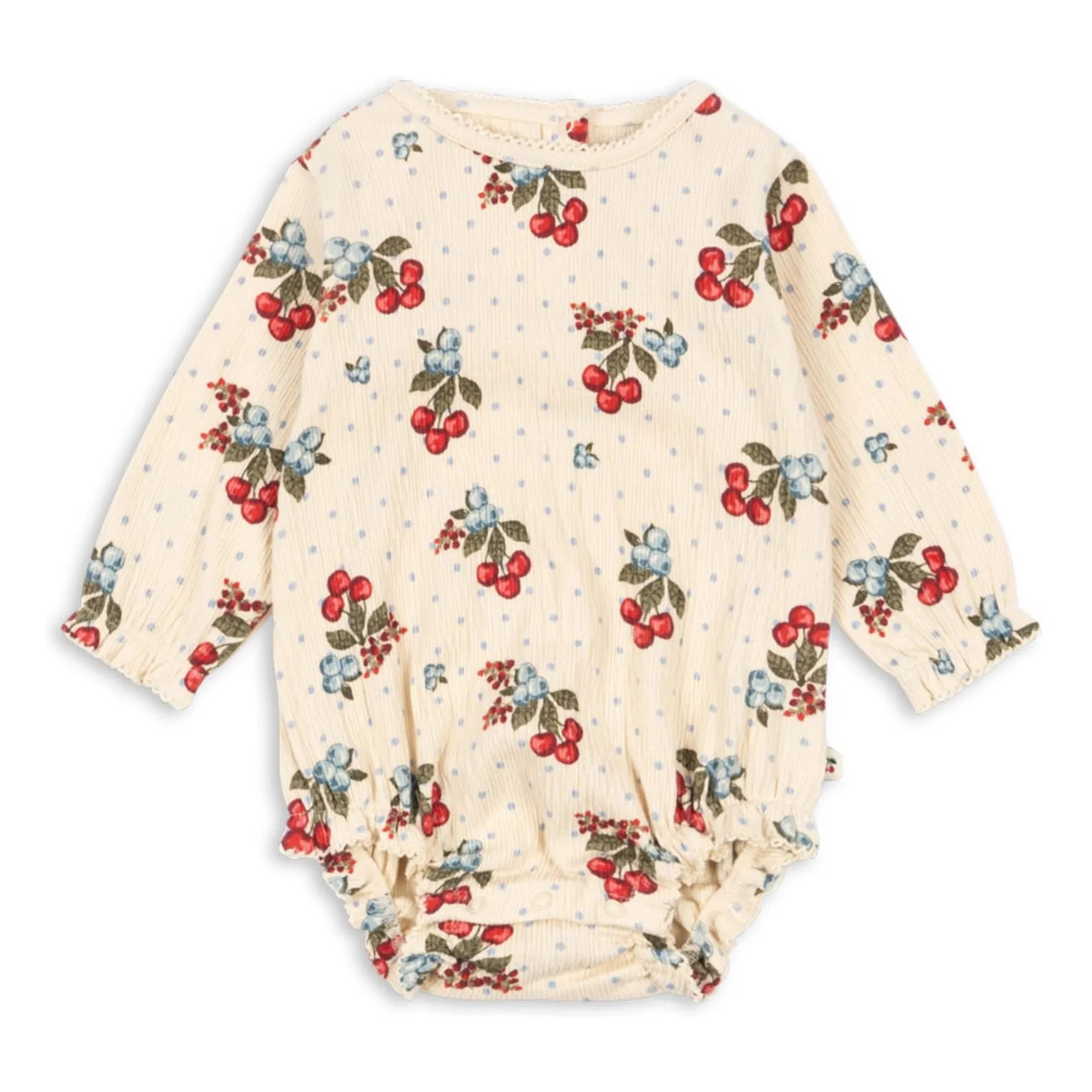 Konges Sløjd Beige Chleo Cherry Organic Cotton Romper