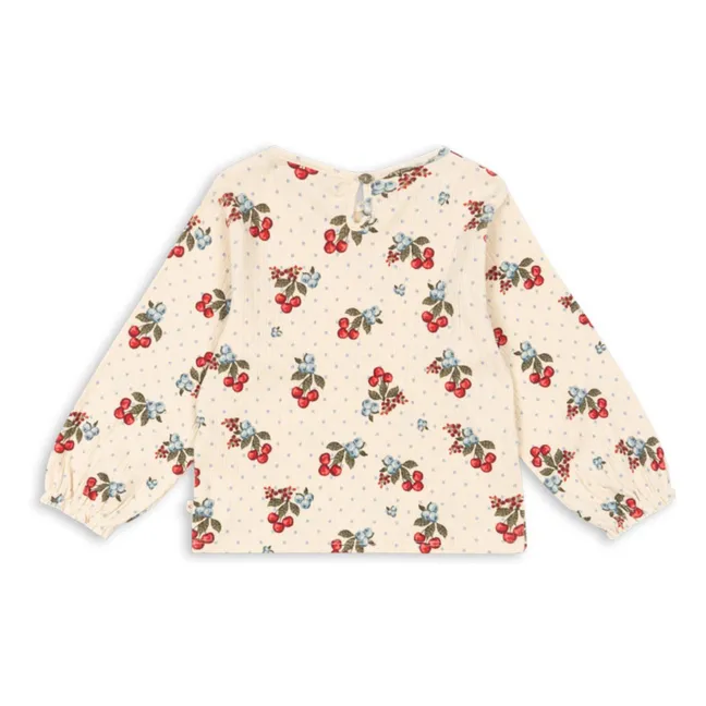 Chleo Cerises Organic Cotton Blouse | Beige