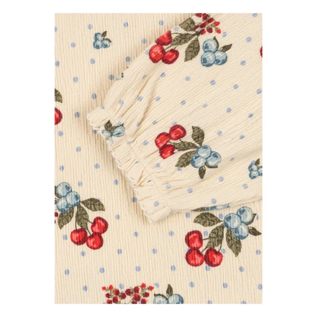 Blouse Chleo Cerises Coton Bio | Beige