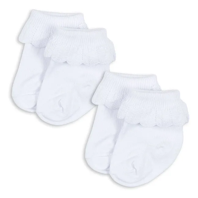 Set of 2 Pairs of Flying Socks | White