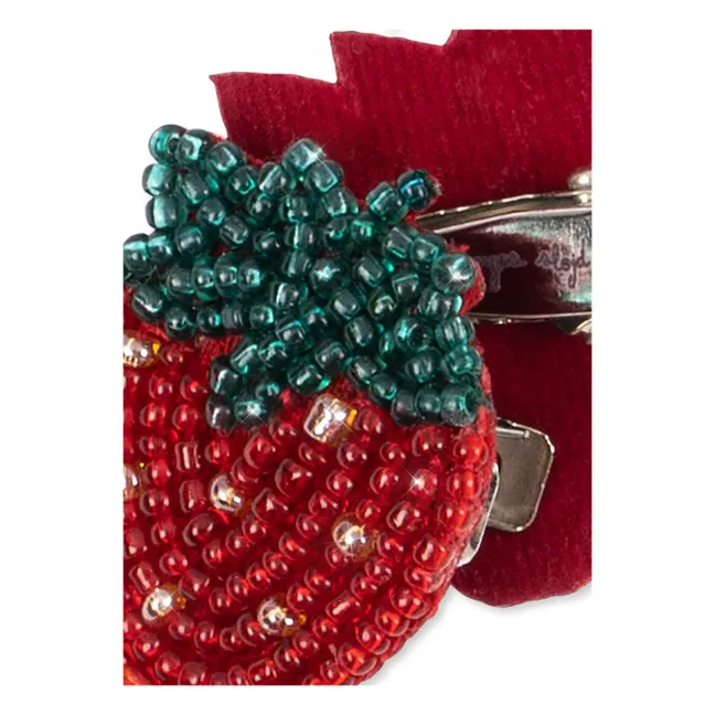 Lot de 2 Barrettes Fraises | Rouge