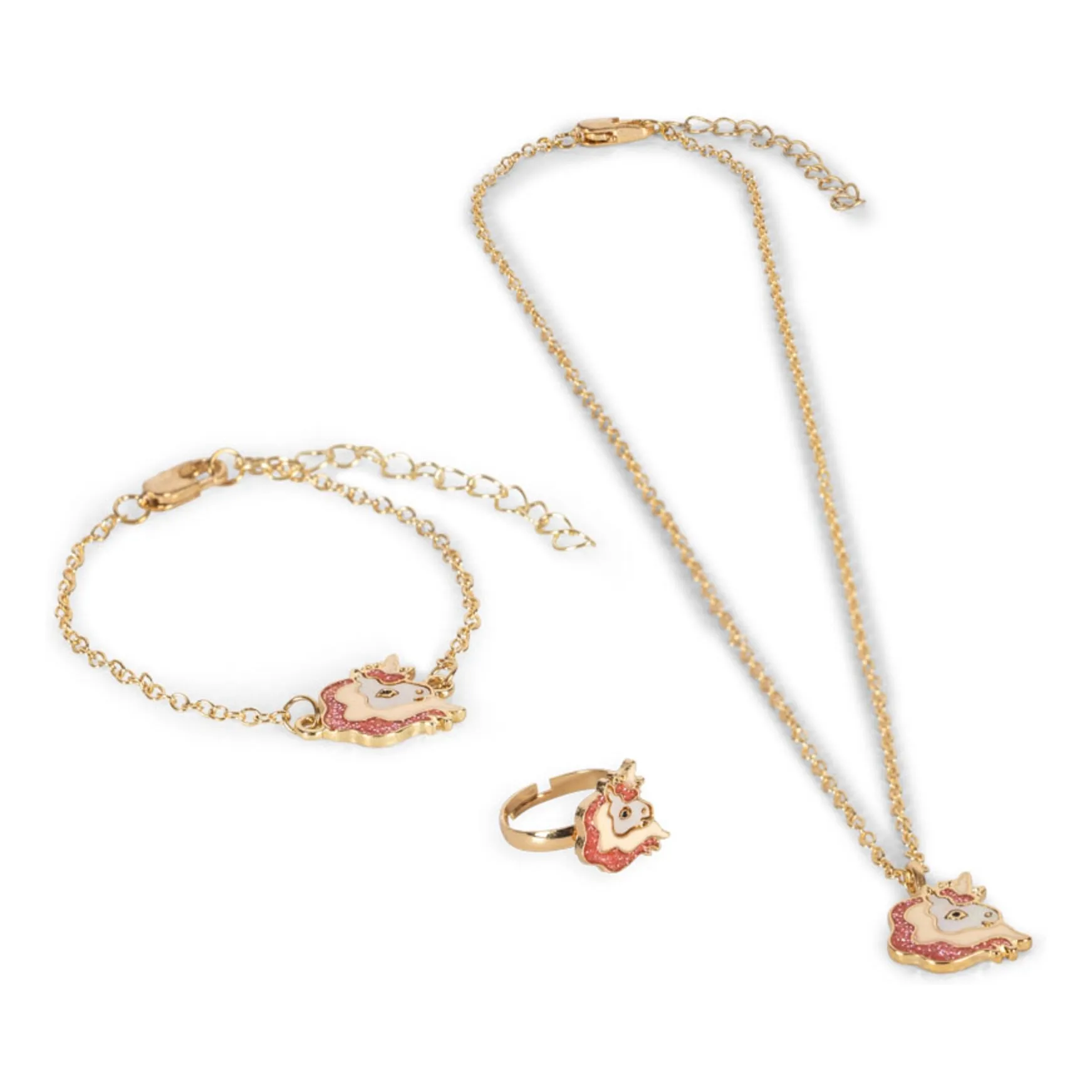 Konges Sløjd Gold Unicorn Necklace Bracelet And Ring Set