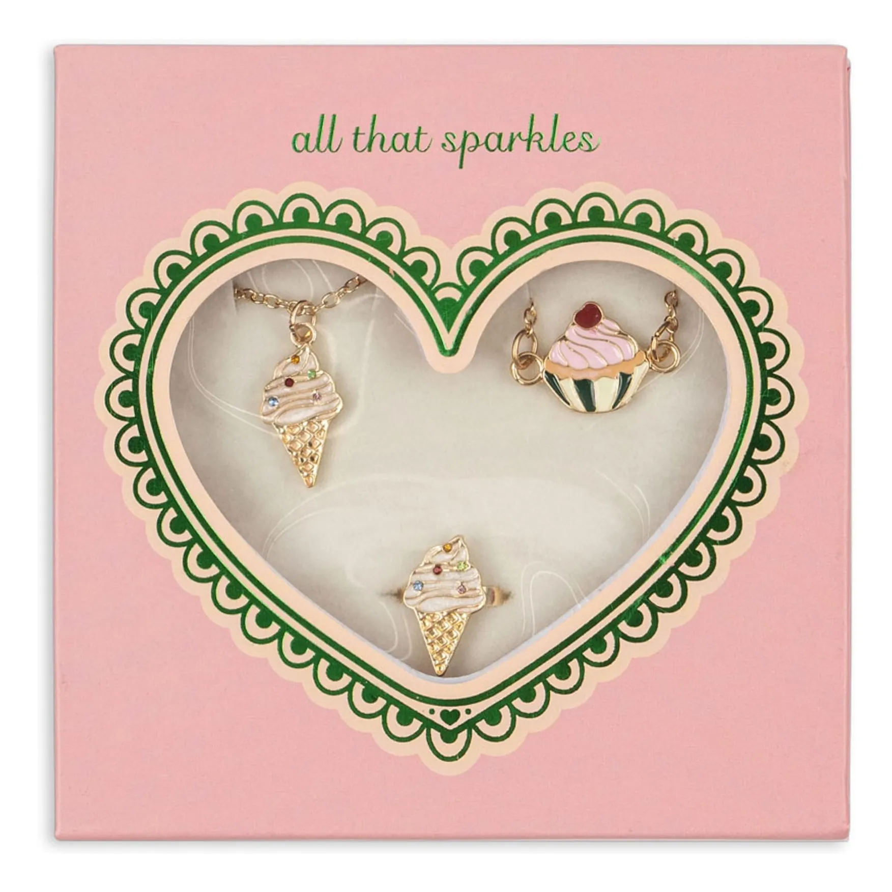 Ensemble Collier Bracelet et Bague Glaces | Doré- Image produit n°3