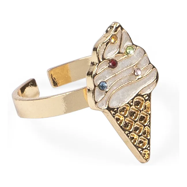 Necklace Bracelet and Ring Set Glaces | Gold