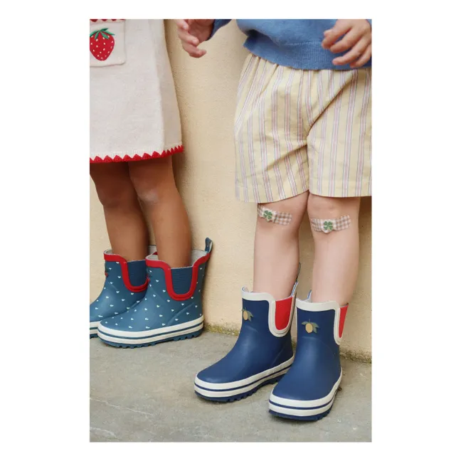Bottes de Pluie Roi Cœurs | Bleu foncé