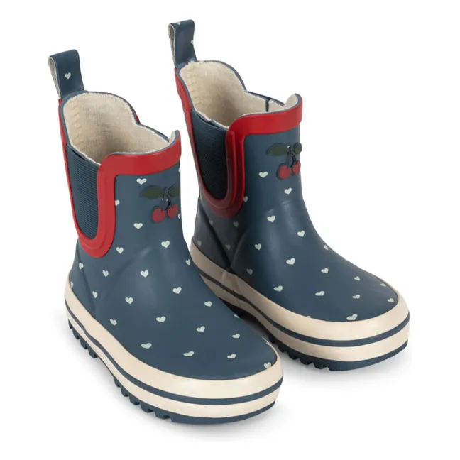 Bottes de Pluie Roi Cœurs | Bleu foncé