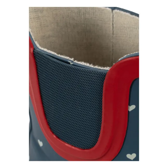 Bottes de Pluie Roi Cœurs | Bleu foncé