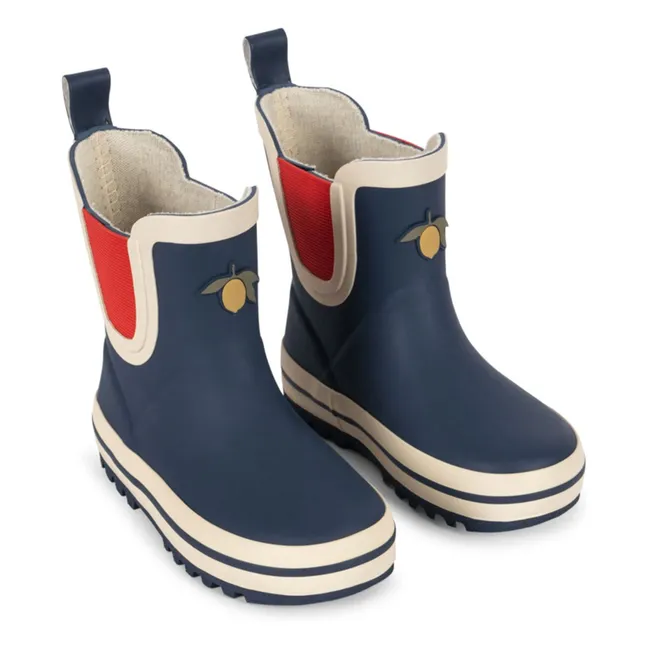 Colorblock Regenstiefel König Zitrone | Dunkelblau