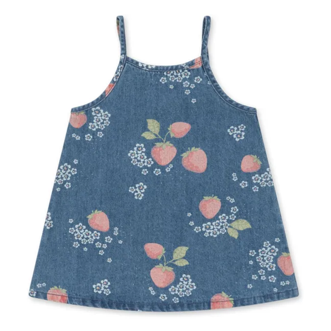 Robe Denim Fraises Coton Bio | Bleu