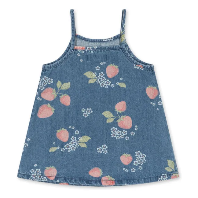 Vestido vaquero fresa Algodón orgánico | Azul