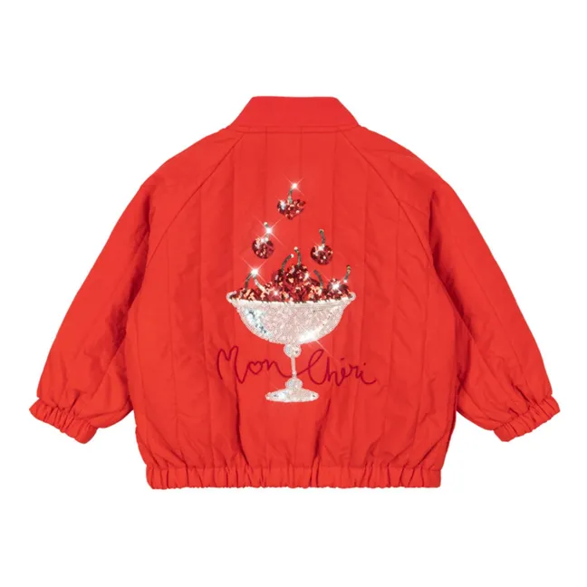Mon Chéri Sequins Quilted Jacket | Red