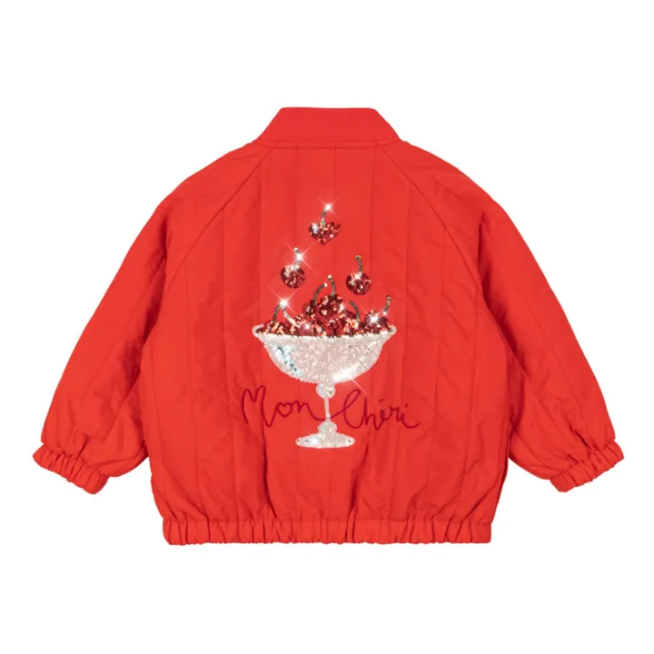 Chaqueta acolchada de lentejuelas Mon Chéri | Rojo- Imagen del producto n°0