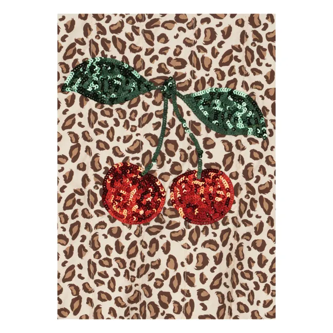 Juno Leopard Sequin Bomber Jacket | Brown