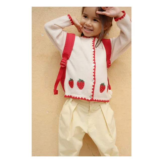 Gilet Collette Fraises Laine | Crème