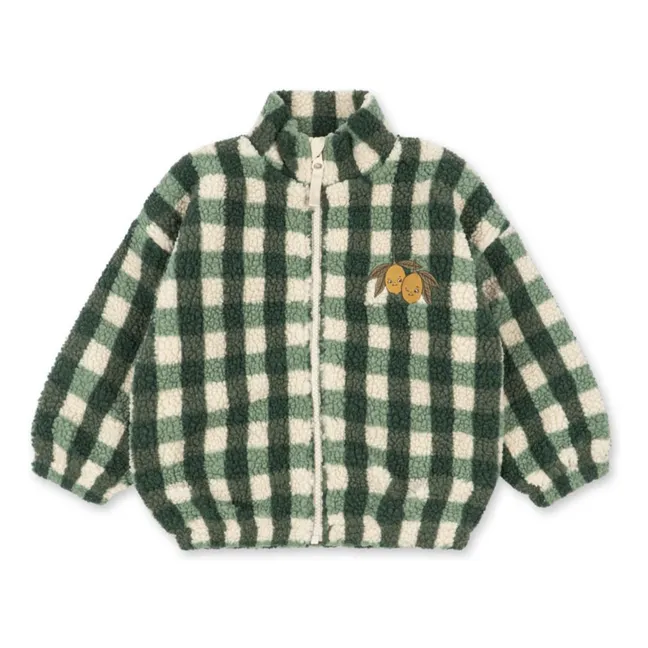 Chaqueta Jody de fibra reciclada con ribete de sherpa | Verde