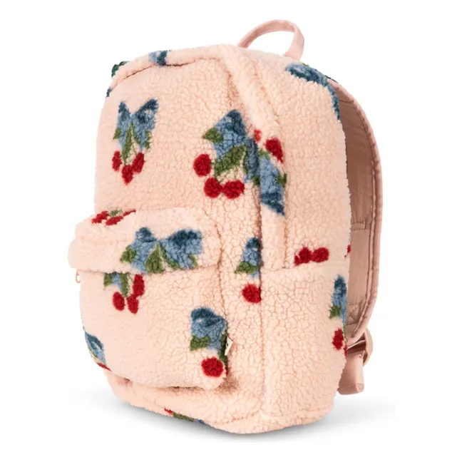 Sac à Dos Façon Sherpa Jody Cerises Fibres Recyclées | Rose