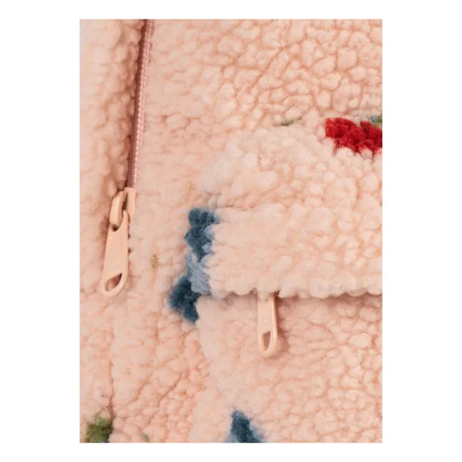 Sac à Dos Façon Sherpa Jody Cerises Fibres Recyclées | Rose