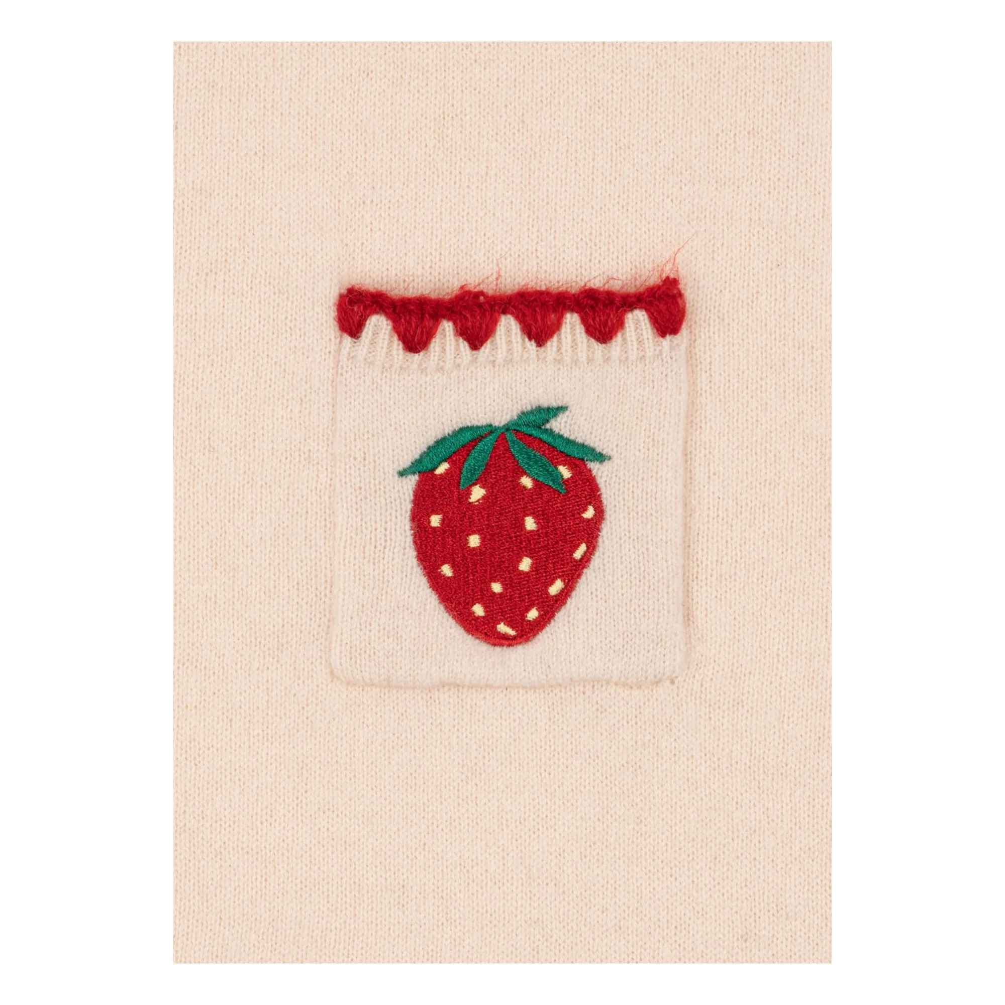 Robe Collette Fraises Laine | Crème- Image produit n°4