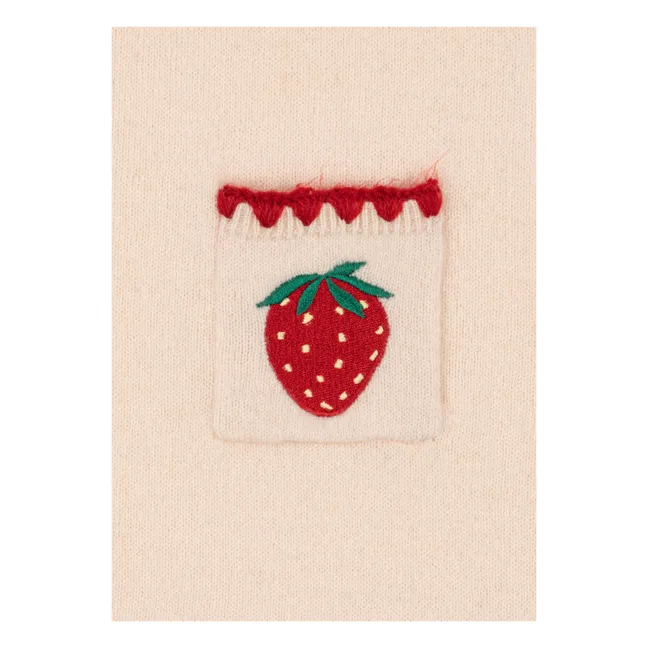 Vestido de lana Collette Strawberry | Crema