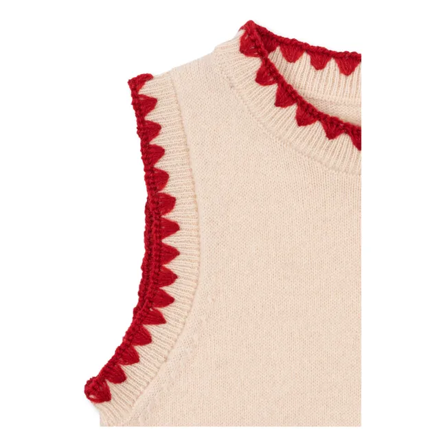 Collette Strawberry Wool Dress | Cream