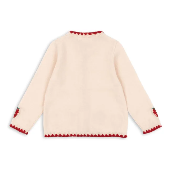 Gilet Collette Fraises Laine | Crème