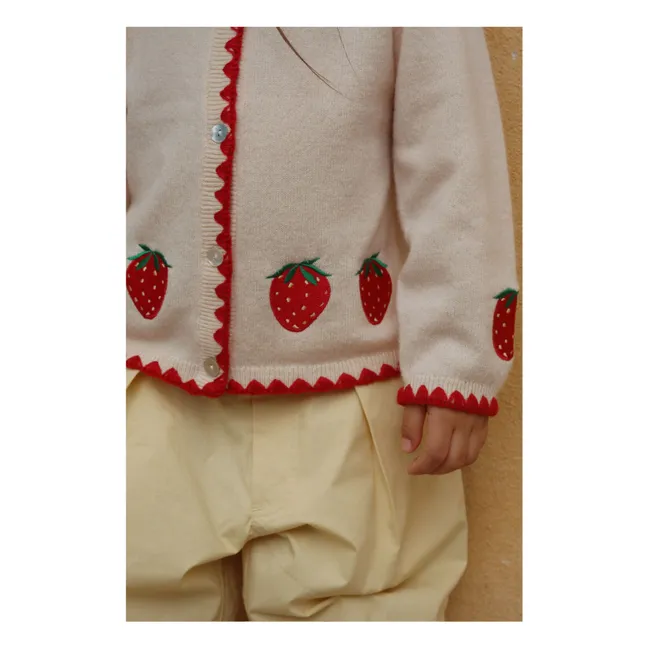 Collette Strawberry Wool Vest | Cream