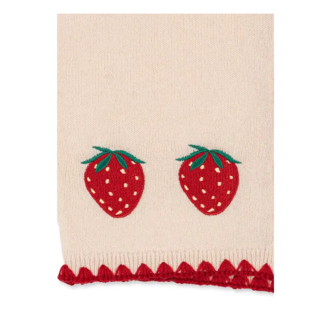 Gilet Collette Fraises Laine | Crème