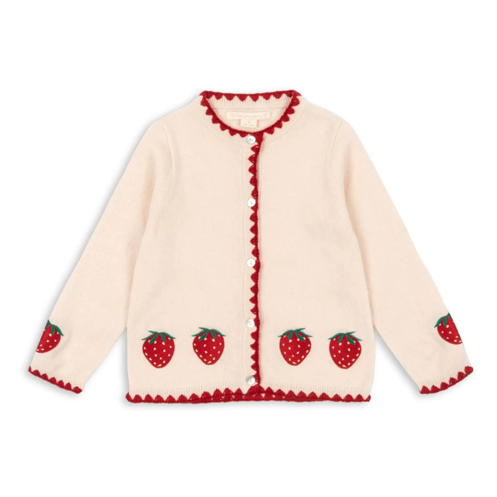 Konges Sløjd Cream Collette Strawberry Wool Vest
