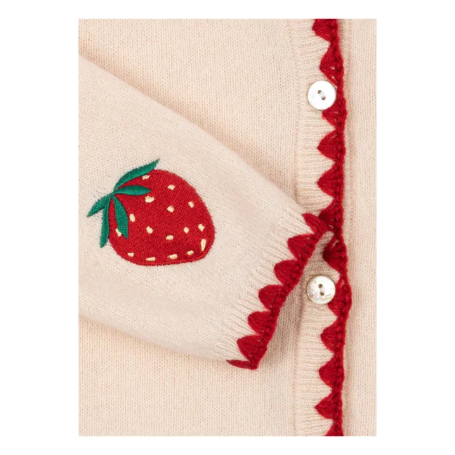 Collette Strawberry Wool Vest | Cream