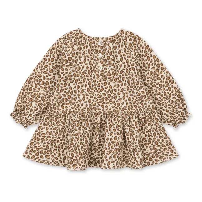 Blouse Coco Léopard Coton Bio | Brun