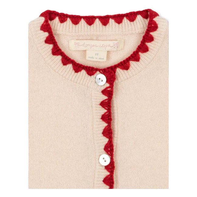 Gilet Collette Fraises Laine | Crème