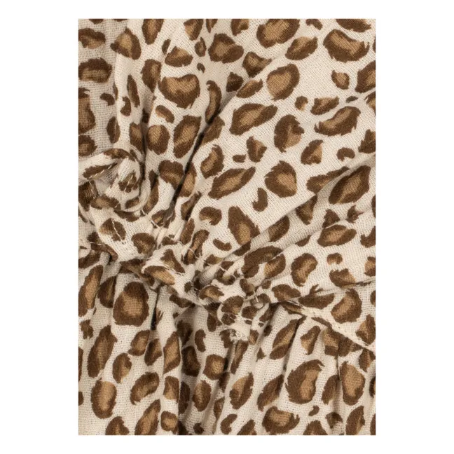 Coco Leopard Organic Cotton Blouse | Brown