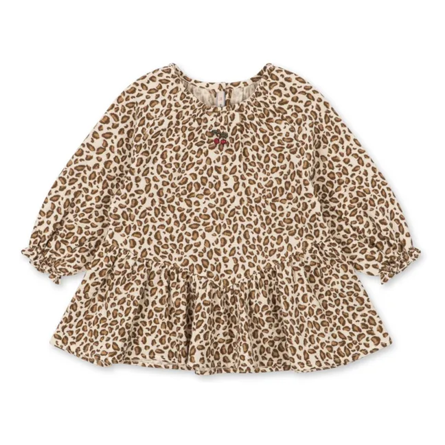 Blusa de algodón orgánico Coco Leopard | Marrón