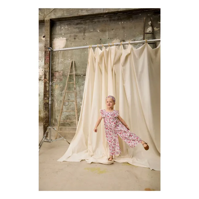 Combinaison Irma Fleurie Coton Bio | Crème