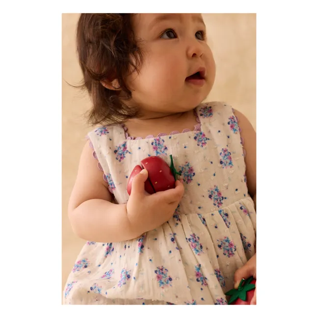 Vestido delantal floral Aloisa | Crema