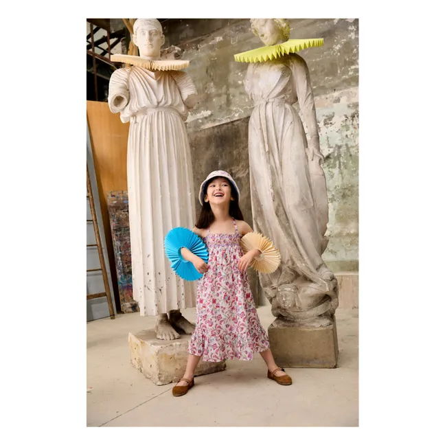 Robe Bretelles Marceline Fleurie Coton Bio | Crème