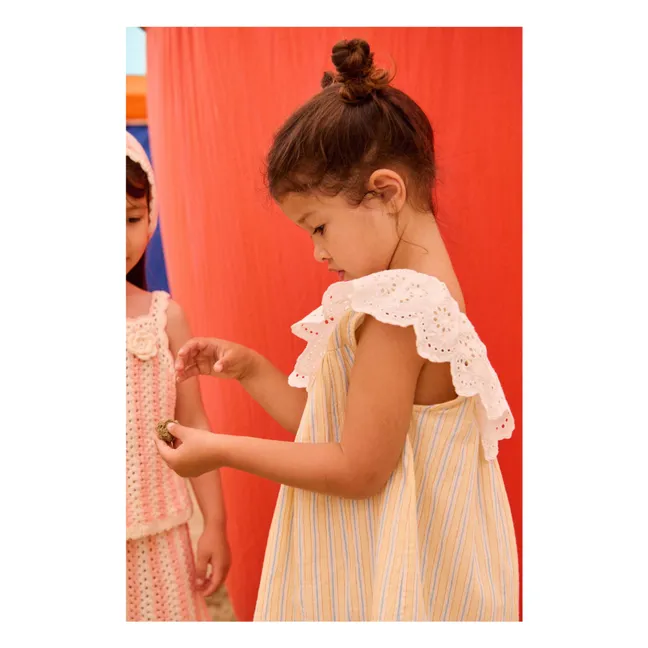 Danya Striped Organic Cotton Dress | Yellow