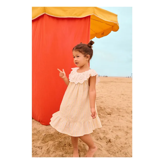 Danya Striped Organic Cotton Dress | Yellow