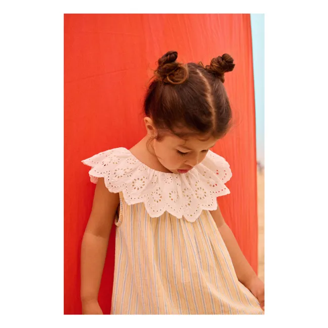 Vestido Danya de rayas de algodón orgánico | Amarillo
