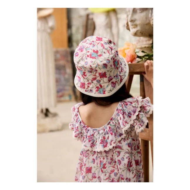 Vestido de flores de algodón ecológico Natiyana | Crema