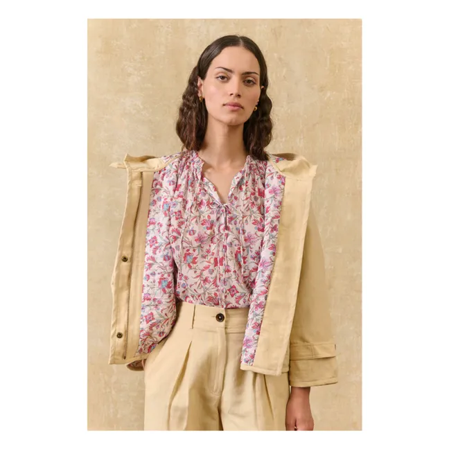Chaqueta Bertille de lino y algodón | Marfil