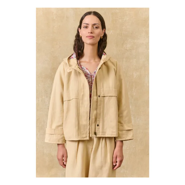 Chaqueta Bertille de lino y algodón | Marfil