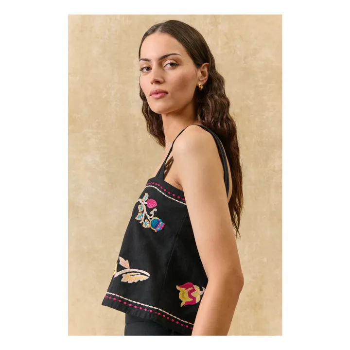 Phaedra Top de algodón orgánico | Negro- Imagen del producto n°5